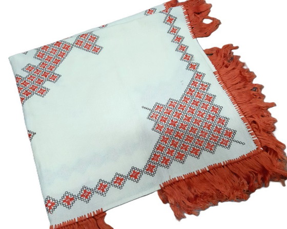 Image 1 of Vintage Hand Embroidered Tablecloth 70 x 68 cm