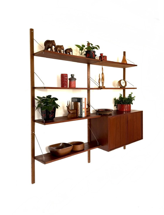 Image 1 of Sistema di pareti modulari danesi vintage in teak anni '60