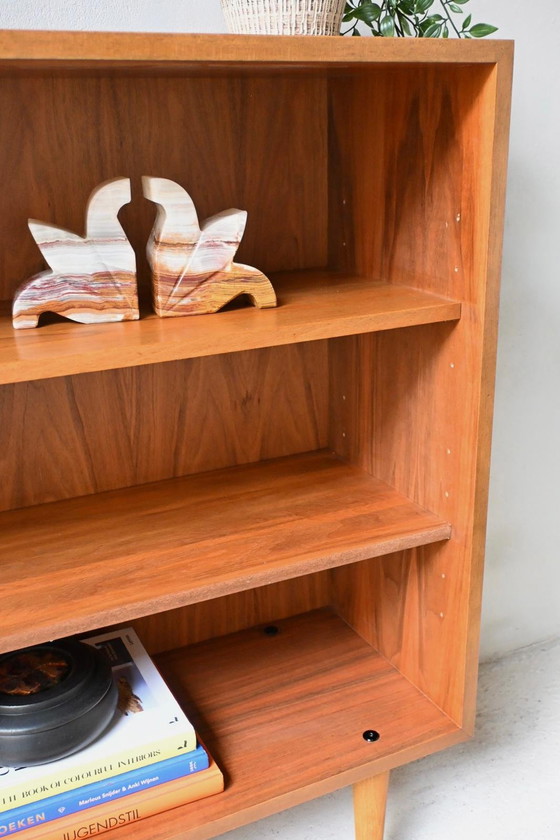 Image 1 of Mid-Century Open Bookcase Teak Veneer
