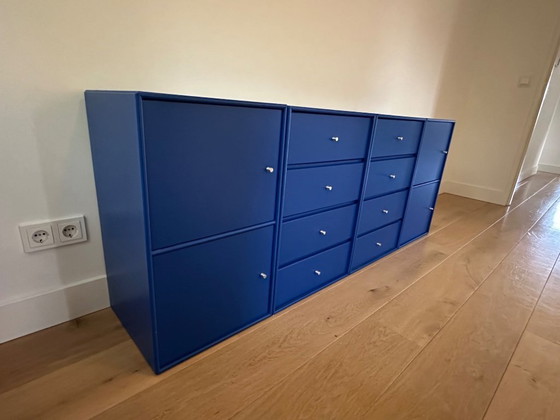 Image 1 of 4x blauwe kastjes van Montana (2 x deurtjes en 2 x laden)