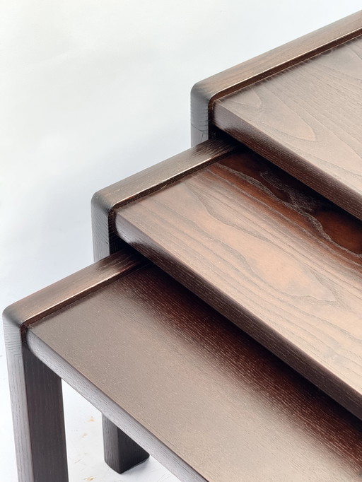 Vintage Wengé Nesting Tables – Mid Century Modern 1970s