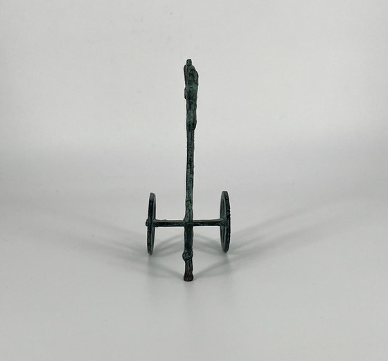 Image 1 of Figure Frederick Weinberg style goddess Athena & owl brass, bronze