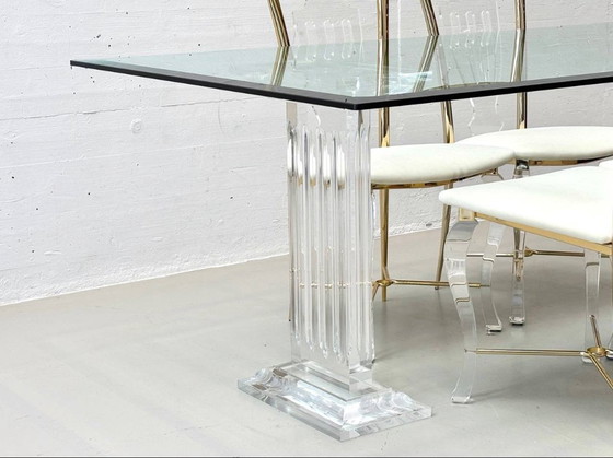 Image 1 of Rare ensemble: table by FABIANART and 6 chairs by Vereinigte Werkstätten, 1980s