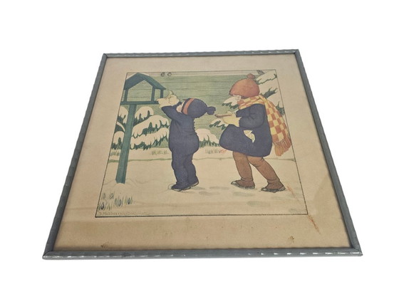 Image 1 of Lithographie - Berhardina Midderigh-Bokhorst - encadrée - deuxième quart du XXe siècle