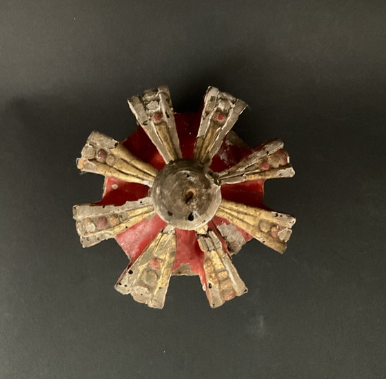 Corona Religiosa Barocca Spagnola in Legno Policromo Dorato, XVIII Secolo – Sculture, Wood (photo 7 of 7)