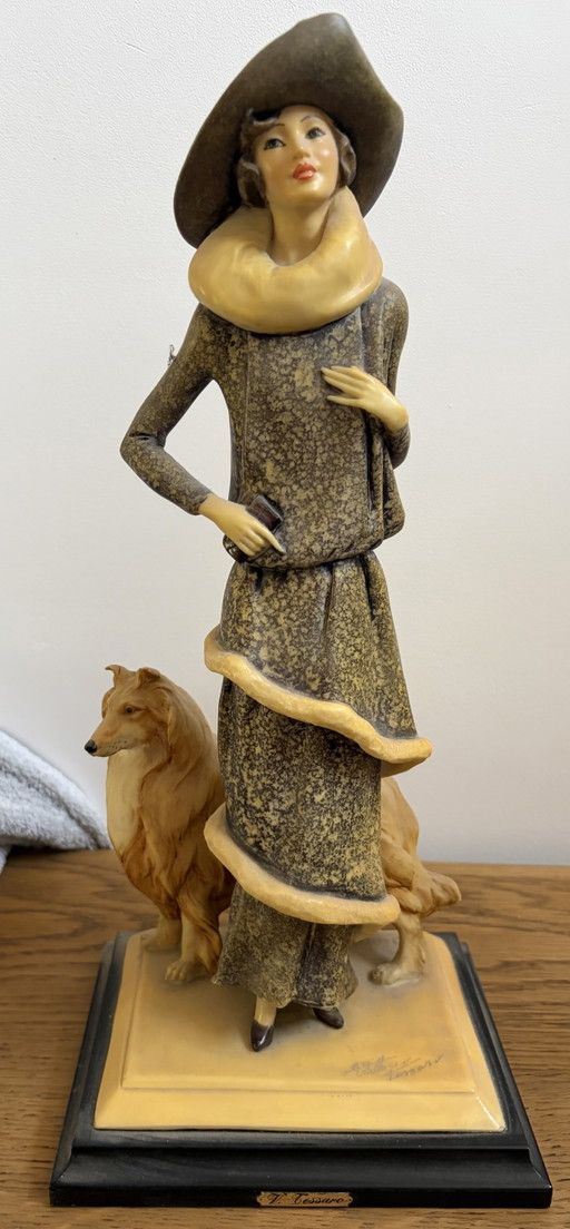 Bellissima statua vintage Art Déco "Donne Mannequin" – Vittorio Tessaro (Marcata) – beeldhouwkunst, Other