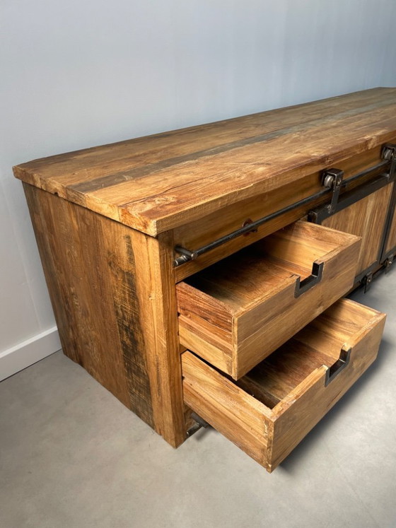 Image 1 of Industrial recycled wood TV cabinet 203 cm
