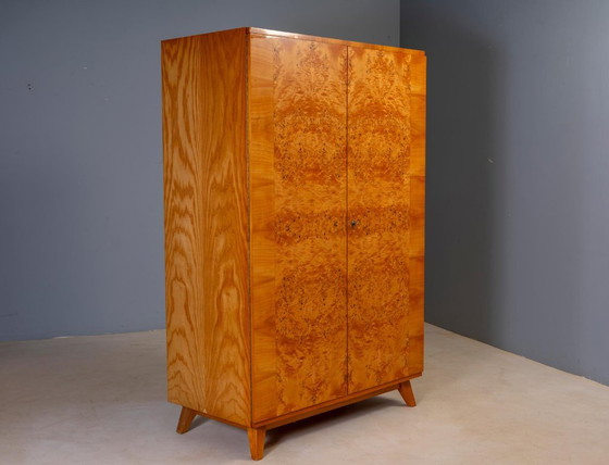 Armadio Vintage Mid-Century, Impiallacciatura in Radica, Cecoslovacchia, 176 × 116 × 58 cm (photo 4 of 21)