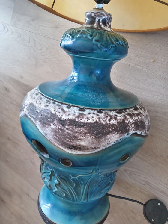 Lampe de sol vintage style vallauris – Lampadaires, Céramique, Textile (photo 4 of 10)