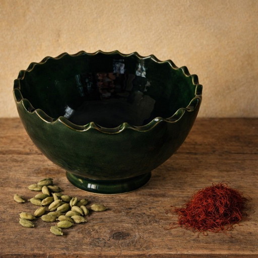 Große marokkanische Tamegroute-Salatschüssel