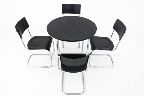 Image 1 of Dining table set table + 4 chairs by Marta Stama, Poland, 1930s