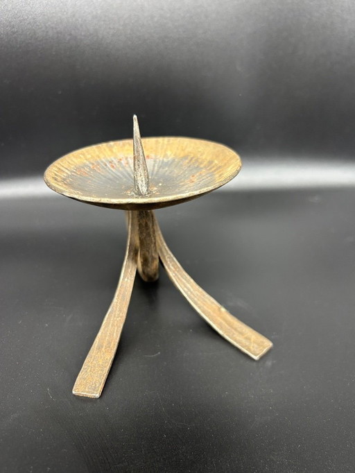 bougeoir brutaliste en fer forgé 