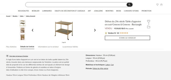 Image 1 of 😍✨Prächtiger Barwagen von Maison Jansen – Messing, Bronze und Blattgoldleder – Um 1950✨😍