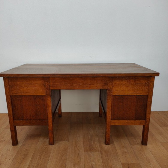 Image 1 of Antique wooden banker's desk desk workstation