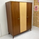 Midcentury vintage wardrobe linen cupboard hanging shelf detachable