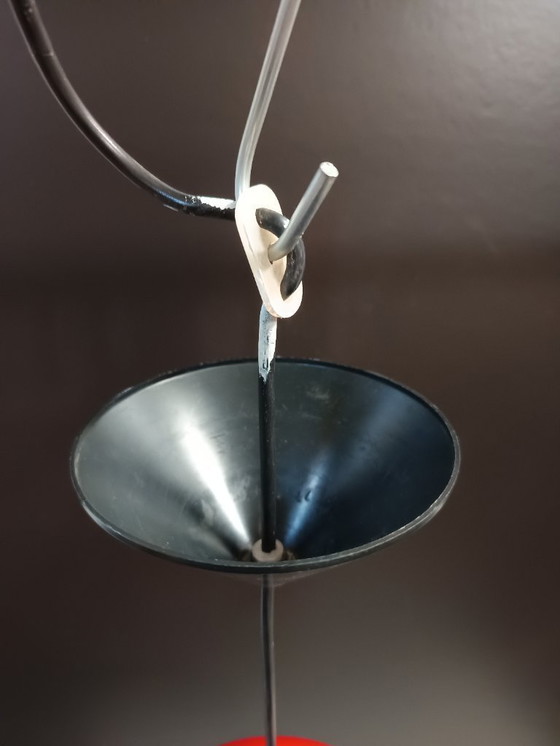 Image 1 of Vintage red space age lamp Bug Eye 1970s