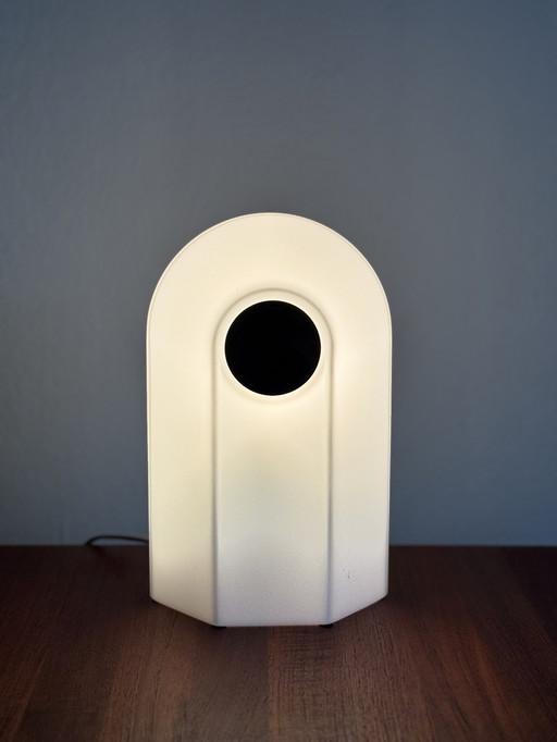 Vintage glazen tafellamp – sculpturaal design jaren 70