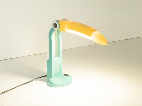 Lampada tucano, H.T. Huang, anni '80, Hunagslite, Lampade da tavolo, Plastica, Bianco (foto 2 di 12)