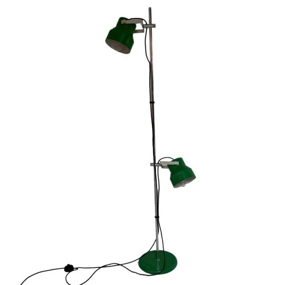 Image 1 of Space Age Design / 1960’s - Floor lamp - fully restored (repainted and rewired) - Double, adjustable shade - Green