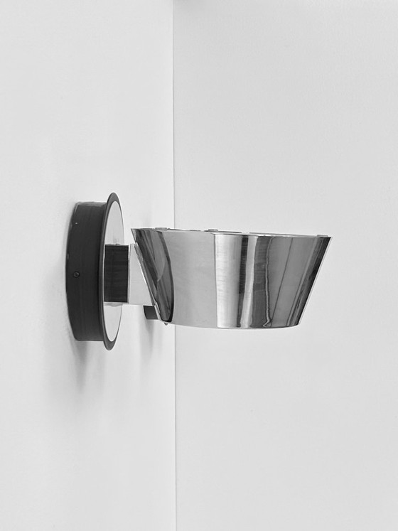 Image 1 of Coppia di applique da parete in cromo e vetro satinato, Francia, 1970