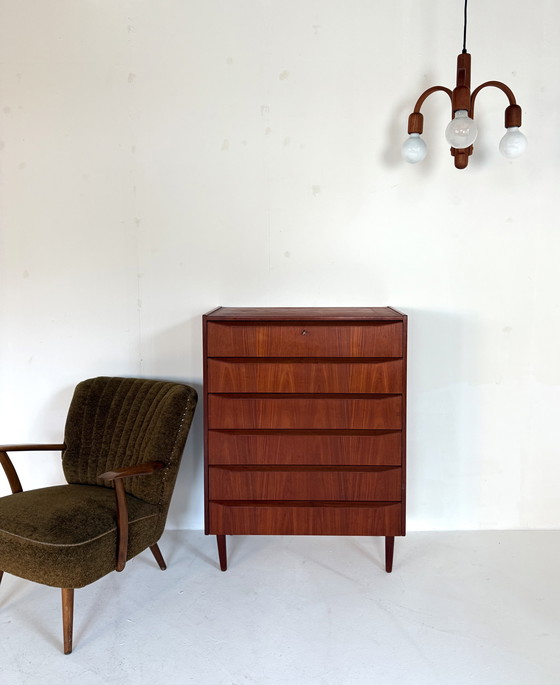 Image 1 of Lampada a sospensione vintage in teak 'Candela', Domus '80