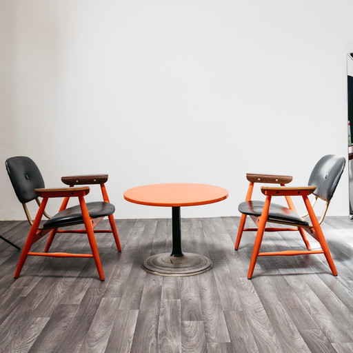 Conjunto de 2 sillones y mesa de centro de Marco Zanuso para Poltronova, diseño vintage de los años 70.