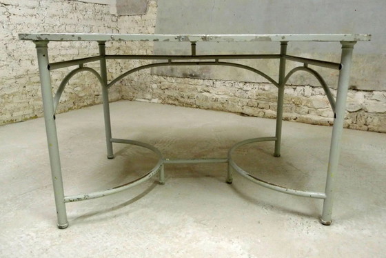 Vintage bureau 1940 – Aluminium, Hout, Industrieel (photo 4 of 6)