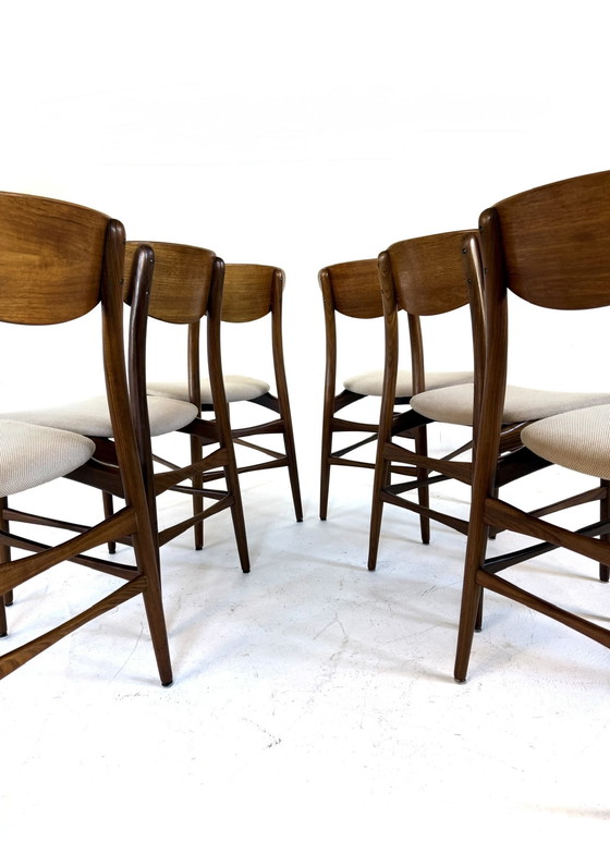 Image 1 of 6 chaises de salle à manger danoises restaurées des années 60