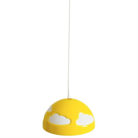 Image 1 of Ikea Skoljig Cloud Lampe Pendelleuchte Gelb Weiß Henrik Preutz 1990er Jahre