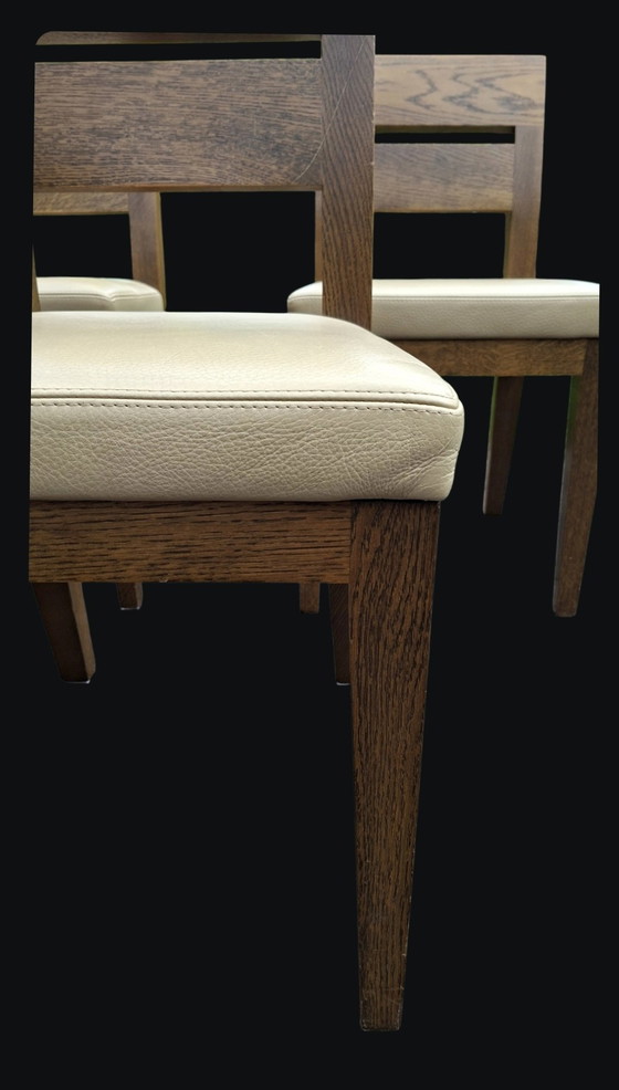 Image 1 of 6 Massief Eiken Eetkamerstoelen