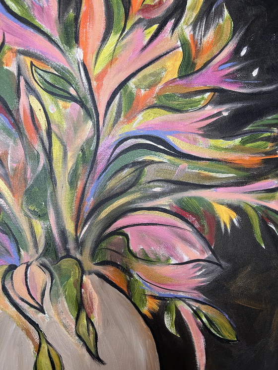 Image 1 of Schilderij acryl op katoen 100 x 100