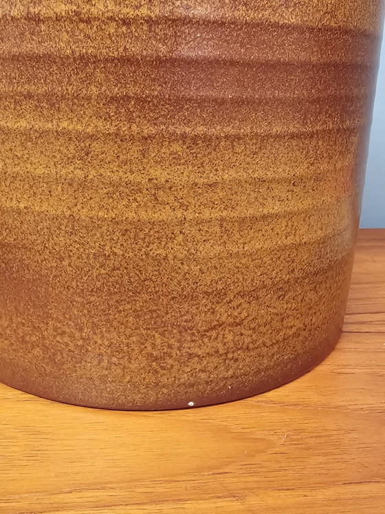 Image 1 of Vintage Ceramic Flowerpot Brown Small Flowerpot