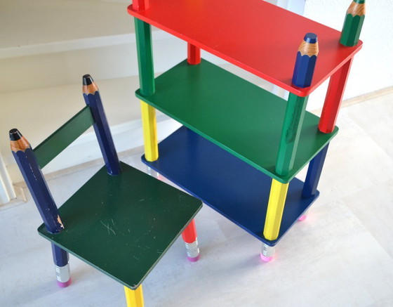 Image 1 of Pierre Sala vintage wandrek en stoel voor kind