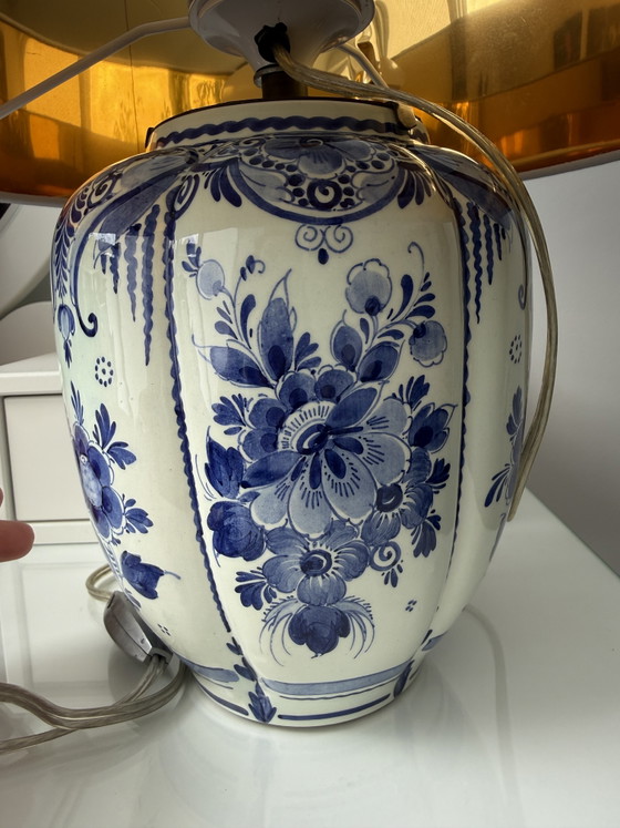 Image 1 of Vintage Quo Vadis Delft blue table lamp – hand-painted ceramic