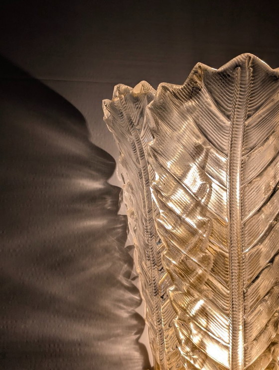 Image 1 of Coppia applique giganti Barovier & Toso Foglia d'Oro di Murano, anni '80