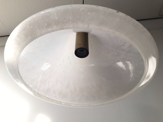 Image 1 of Glashütte Limburg glazen hanglamp model L4234, mondgeblazen streaky hanglamp XXL, jaren 70 glazen lamp