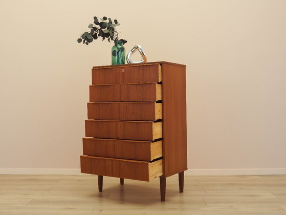 Image 1 of Teak chest of drawers, Danish design, 1970s, made in Denmark