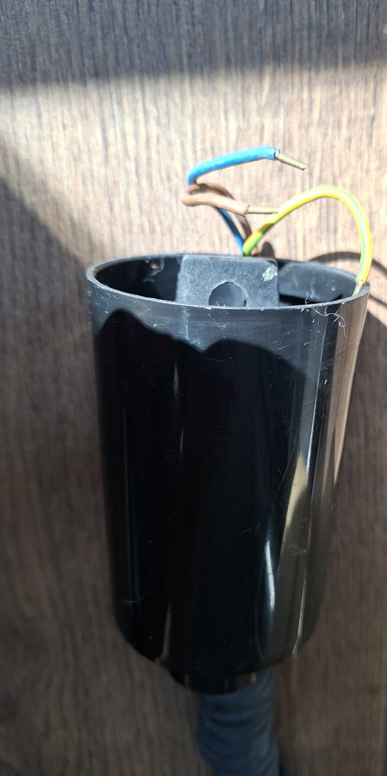 Original Massive Black Tube Lamp from the 70s/80s – Pendant lamps, Metal, Plastic (photo 4 of 7)