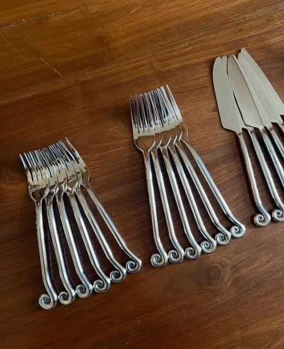 30-piece stainless steel cutlery set - spiral shape, swirls – Design (photo 4 of 6)