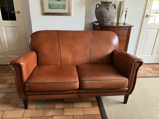 Schapenleer 2 zitsbank Sheffield Cognac Old Finish Breed 153