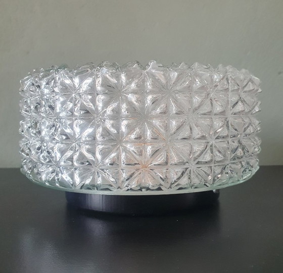 Image 1 of Lampada da parete vintage - vetro di ghiaccio a forma di bolla - testurizzata