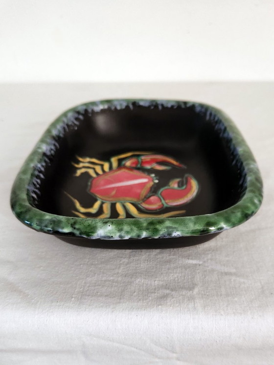 Image 1 of Vide poche signé Gabriel Fourmaintraux Desvres Années 50/60s Vintage