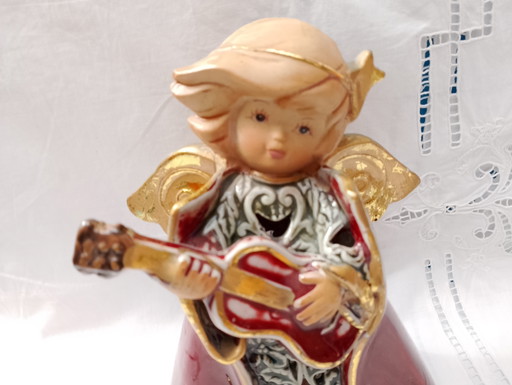 Ceramic angel musician candle holder