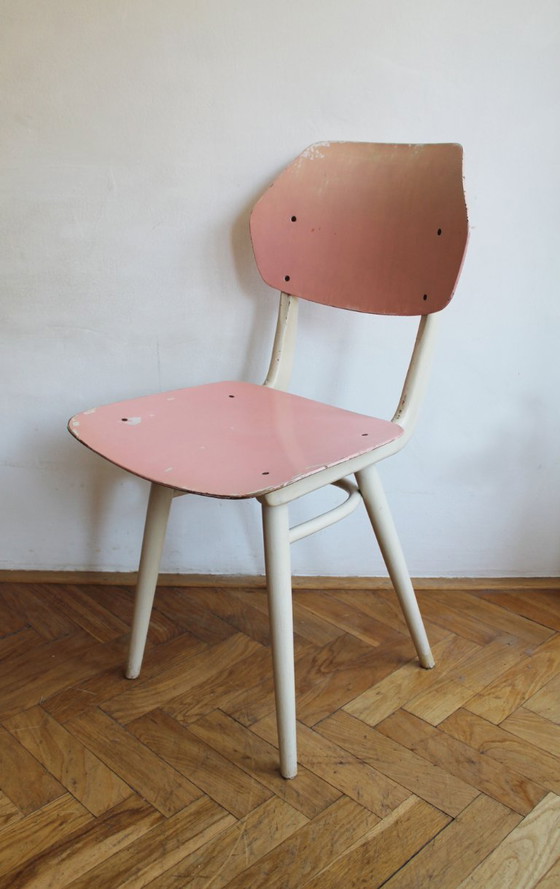 Set di 6 sedie da pranzo TON | Finitura originale color pastello | 1964 – Wood (photo 14 of 46)