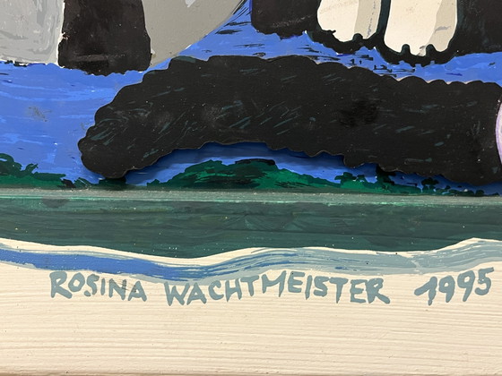 Bellissima opera d'arte di Rosina Wachtmeister, realizzata in 3D (vari strati di legno), 63 x 73 cm. – Wood (photo 5 of 9)