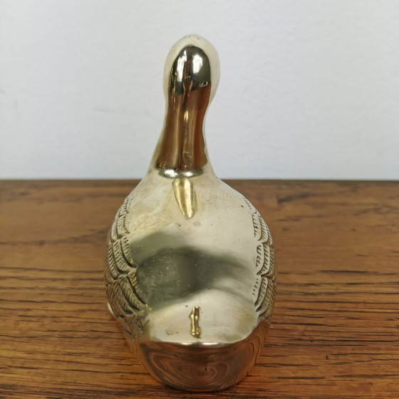 Image 1 of Set aus zwei Messingstatuen zweier Enten. Messingfigur