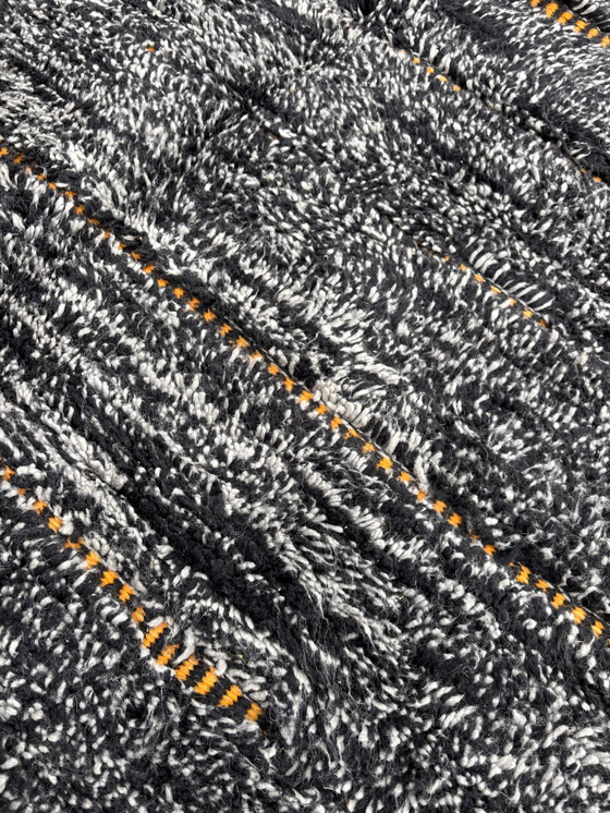 Image 1 of Black & Yellow Moroccan Mrirt Wool Rug 190x250 cm Handwoven Berber Carpet