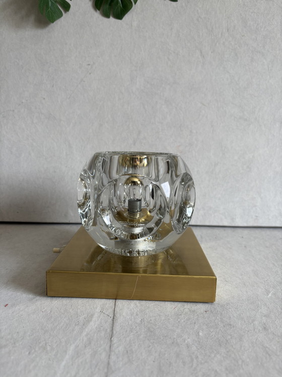 Image 1 of Lampada da tavolo o da parete vintage Peill & Putzler "Ice Cube" in cristallo.
