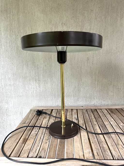 Philips Timor 69 Desk Lamp by Louis Kalff (1970–1980) – Brown & Gold Finish
