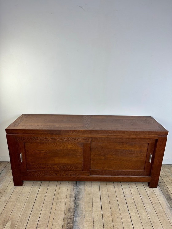 Image 1 of Brutalist sideboard in solid oak, 1990s